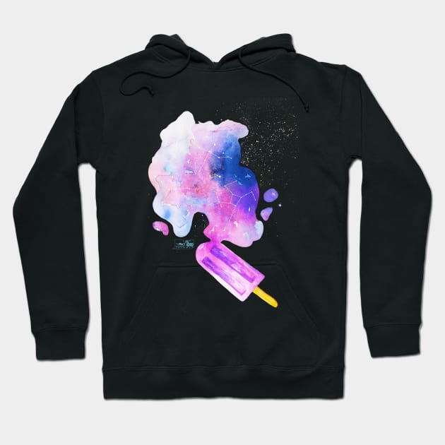 Summer night galaxy from melted ice pop Hoodie by TheAlbinoSnowman